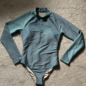 NWT J. Crew Long Sleeve Green One Piece Swimsuit